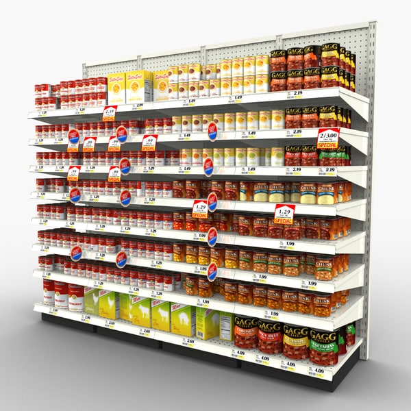 3d grocery shelves soup - - Grocery - Shelves - Soup 01 by BlueBrain